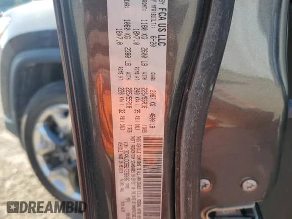 2020 Jeep Compass Limited with VIN 3C4NJDCB6LT236036, listed as a Copart auction lot 65977365 with 31,846 mi miles and Non repairable. Bid and sale history available at DreamBid. Image 14.