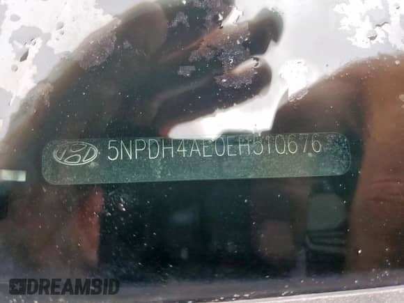 2014 Hyundai Elantra SE with VIN 5NPDH4AE0EH510676, listed as a Copart auction lot 62100725 with 163,663 mi miles and Salvage title. Bid and sale history available at DreamBid. Image 12.