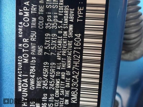 2017 Hyundai Tucson Eco с VIN KM8J3CA27HU271604, выставлен на аукционе Copart как лот 81625235 с пробегом 99 234 миль миль и Чистый • Clean title. История ставок и продаж доступна на DreamBid. Изображение 13.