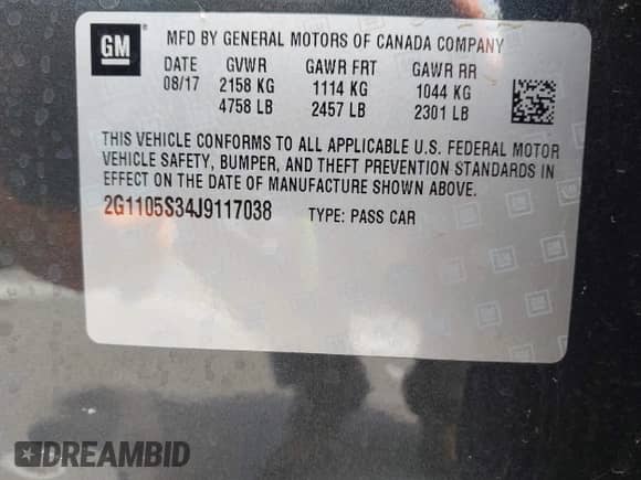 2018 Chevrolet Impala LT с VIN 2G1105S34J9117038, выставлен на аукционе IAAI как лот 43128344 с пробегом 24 528 миль миль и . История ставок и продаж доступна на DreamBid. Изображение 9.