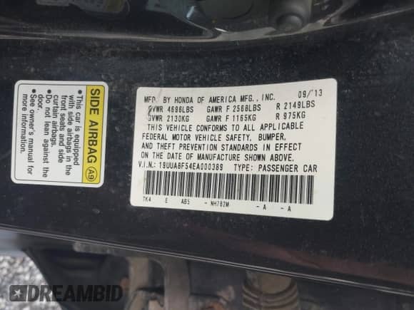 2014 Acura TL Technology с VIN 19UUA8F54EA000389, выставлен на аукционе IAAI как лот 43461174 с пробегом 103 922 миль миль и . История ставок и продаж доступна на DreamBid. Изображение 9.