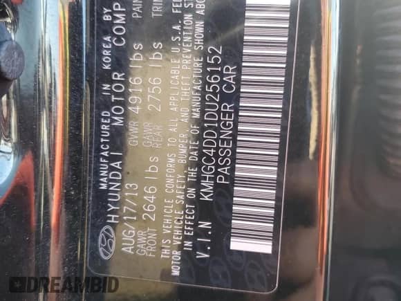 2013 Hyundai Genesis 3.8L с VIN KMHGC4DD1DU256152, выставлен на аукционе Copart как лот 85544825 с пробегом 226 157 миль миль и Списание • Salvage title. История ставок и продаж доступна на DreamBid. Изображение 13.