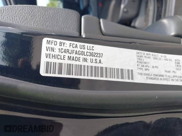 2020 Jeep Grand Cherokee Altitude с VIN 1C4RJFAG0LC362237, выставлен на аукционе IAAI как лот 42941142 с пробегом 54 917 миль миль и . История ставок и продаж доступна на DreamBid. Изображение 9.
