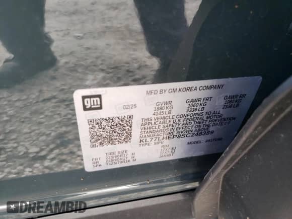 2025 Chevrolet Trax LT с VIN KL77LHEP8SC248389, выставлен на аукционе Copart как лот 71094305 с пробегом 11 391 миль миль и Чистый • Clean title. История ставок и продаж доступна на DreamBid. Изображение 13.