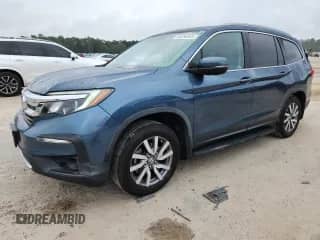 2019 Honda Pilot EX-L z VIN 5FNYF5H59KB043657, wystawiony jako Copart lot #80256805 z przebiegiem 76 572 mil mil oraz Czysty tytuł • Clean title. Historia ofert i sprzedaży dostępna na DreamBid. Obrazek 1.