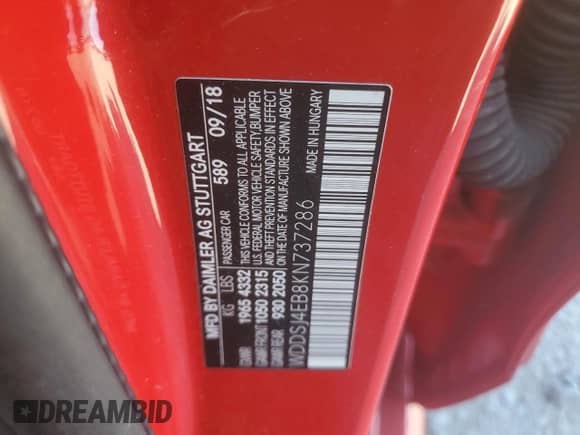 2019 Mercedes-Benz CLA 250 с VIN WDDSJ4EB8KN737286, выставлен на аукционе Copart как лот 65188285 с пробегом 30 980 миль миль и Списание • Salvage title. История ставок и продаж доступна на DreamBid. Изображение 13.