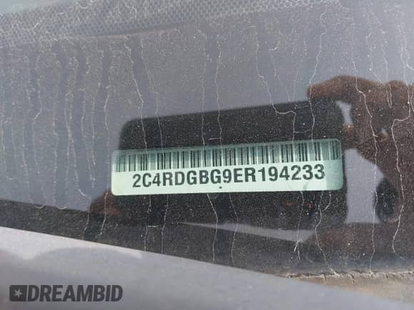 2014 Dodge Grand Caravan SE with VIN 2C4RDGBG9ER194233, listed as a IAAI auction lot 42858601 with 121,650 mi miles and . Bid and sale history available at DreamBid. Image 9.