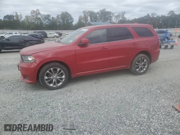 2019 Dodge Durango GT Plus with VIN 1C4RDJDG3KC744587, listed as a Copart auction lot 86254495 with 211,557 mi miles and Clean title. Bid and sale history available at DreamBid. Image 1.