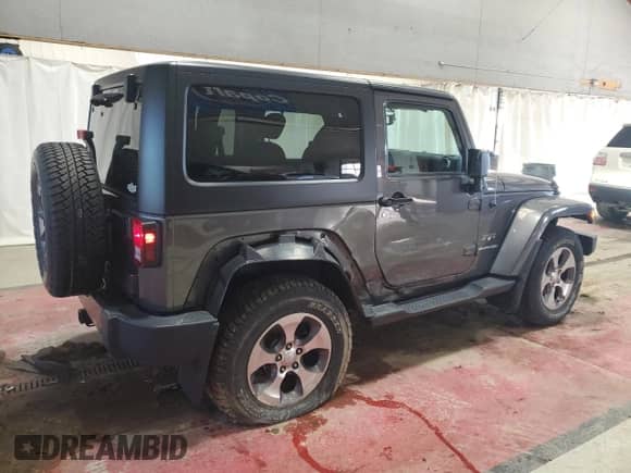 2018 Jeep Wrangler Sahara with VIN 1C4AJWBG3JL909722, listed as a Copart auction lot 50486925 with 45,104 mi miles and Salvage title. Bid and sale history available at DreamBid. Image 3.