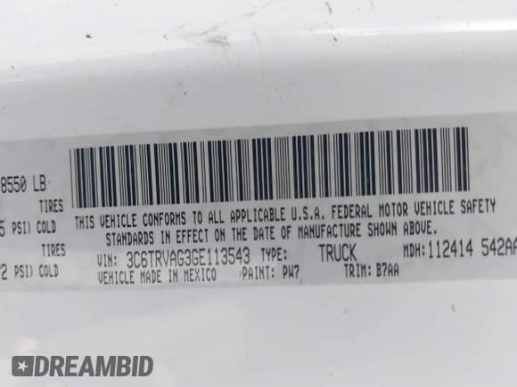 2016 Ram ProMaster Cargo с VIN 3C6TRVAG3GE113543, выставлен на аукционе IAAI как лот 41602441 с пробегом 242 350 миль миль и . История ставок и продаж доступна на DreamBid. Изображение 9.