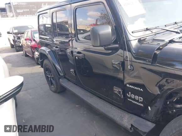 2022 Jeep Wrangler Unlimited Sahara with VIN 1C4HJXEN2NW164108, listed as a IAAI auction lot 41662575 with 37,277 mi miles and . Bid and sale history available at DreamBid. Image 12.