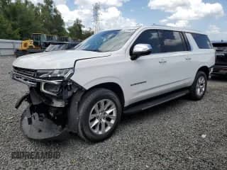 2022 Chevrolet Suburban Premier с VIN 1GNSKFKD9NR221855, выставлен на аукционе Copart как лот 62273845 с пробегом 74 702 миль миль и Списание • Salvage title. История ставок и продаж доступна на DreamBid. Изображение 1.
