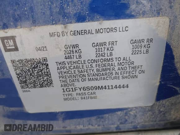 2021 Chevrolet Bolt EV LT z VIN 1G1FY6S09M4114444, wystawiony jako IAAI lot #43300606 z przebiegiem 39 286 mil mil oraz . Historia ofert i sprzedaży dostępna na DreamBid. Obrazek 9.