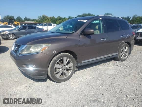 2015 Nissan Pathfinder Platinum with VIN 5N1AR2MN9FC602166, listed as a Copart auction lot 66527305 with 99,892 mi miles and Salvage title. Bid and sale history available at DreamBid. Image 1.