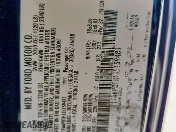 2018 Ford Mustang EcoBoost with VIN 1FA6P8TH1J5159481, listed as a Copart auction lot 81703915 with 107,750 mi miles and Salvage title. Bid and sale history available at DreamBid. Image 13.