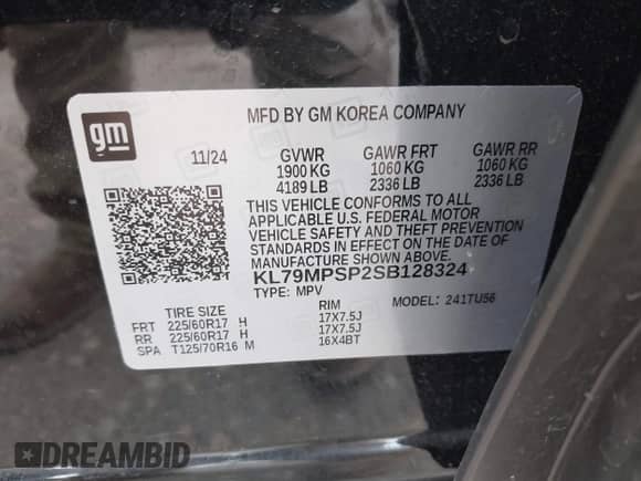 2025 Chevrolet TrailBlazer LT с VIN KL79MPSP2SB128324, выставлен на аукционе IAAI как лот 43217681 с пробегом 23 056 миль миль и . История ставок и продаж доступна на DreamBid. Изображение 9.