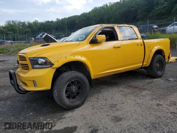 2016 Ram 1500 Sport with VIN 1C6RR7MT6GS312968, listed as a Copart auction lot 63466875 with 94,670 mi miles and Salvage title. Bid and sale history available at DreamBid. Image 1.