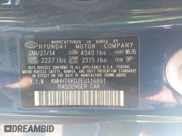2014 Hyundai Genesis Coupe 2.0T с VIN KMHHT6KD2EU116891, выставлен на аукционе IAAI как лот 43235906 с пробегом 144 210 миль миль и . История ставок и продаж доступна на DreamBid. Изображение 9.