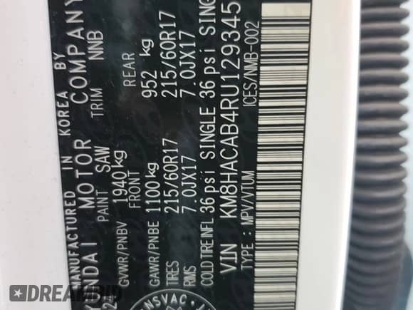 2024 Hyundai Kona SE с VIN KM8HACAB4RU129345, выставлен на аукционе Copart как лот 69758745 с пробегом 27 911 миль миль и Чистый • Clean title. История ставок и продаж доступна на DreamBid. Изображение 12.