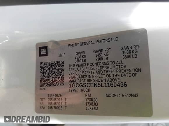 2020 Chevrolet Colorado 2WD LT с VIN 1GCGSCEN5L1160436, выставлен на аукционе IAAI как лот 42530141 с пробегом 83 751 миль миль и . История ставок и продаж доступна на DreamBid. Изображение 9.