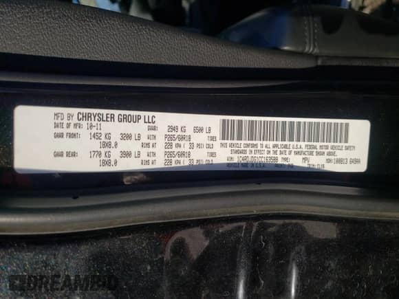 2012 Dodge Durango Crew with VIN 1C4RDJDG1CC163588, listed as a Copart auction lot 81885615 with 288,814 mi miles and Salvage title. Bid and sale history available at DreamBid. Image 13.