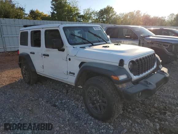 2024 Jeep Wrangler Sport S с VIN 1C4PJXDG8RW244260, выставлен на аукционе Copart как лот 75679224 с пробегом Не указан миль и Списание • Salvage title. История ставок и продаж доступна на DreamBid. Изображение 4.