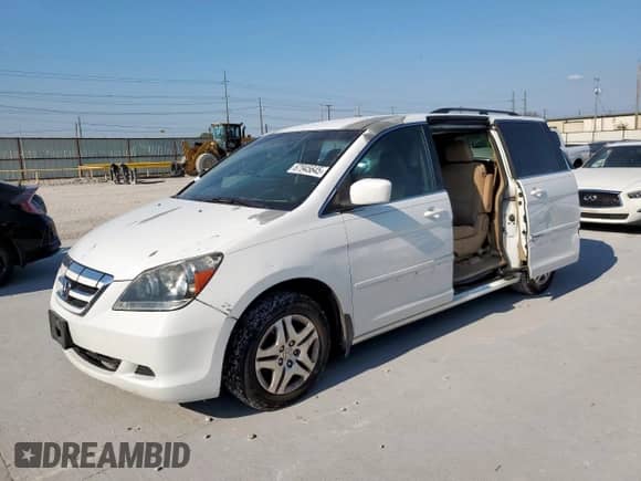 2007 Honda Odyssey EX z VIN 5FNRL38437B055299, wystawiony jako Copart lot #67945645 z przebiegiem 237 222 mil mil oraz Szkoda całkowita • Salvage title. Historia ofert i sprzedaży dostępna na DreamBid. Obrazek 1.