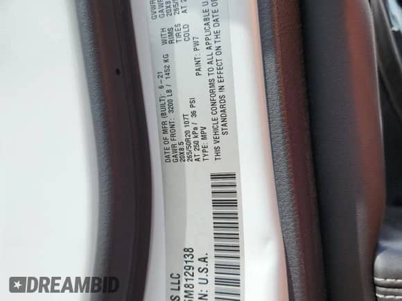 2021 Jeep Grand Cherokee Overland with VIN 1C4RJKDG5M8129138, listed as a Copart auction lot 60733455 with 57,027 mi miles and Salvage title. Bid and sale history available at DreamBid. Image 13.