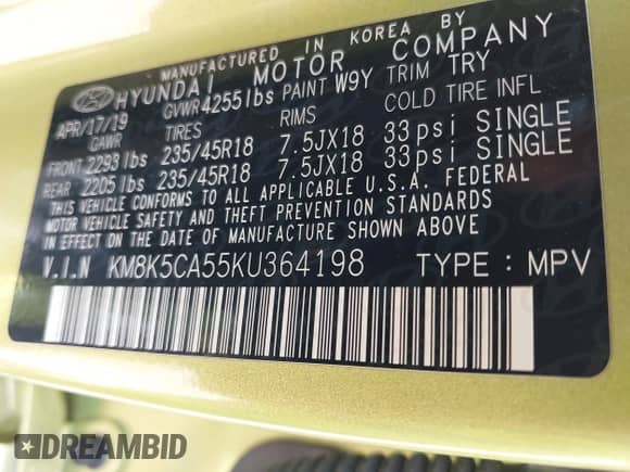 2019 Hyundai Kona Ultimate с VIN KM8K5CA55KU364198, выставлен на аукционе IAAI как лот 42829615 с пробегом 72 366 миль миль и . История ставок и продаж доступна на DreamBid. Изображение 9.