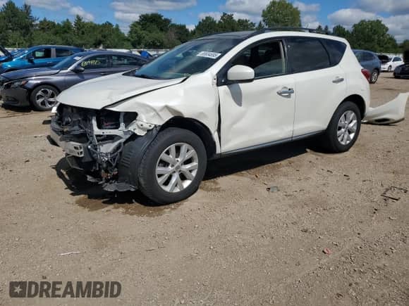2012 Nissan Murano LE with VIN JN8AZ1MW2CW234645, listed as a Copart auction lot 68934695 with 111,309 mi miles and Salvage title. Bid and sale history available at DreamBid. Image 1.