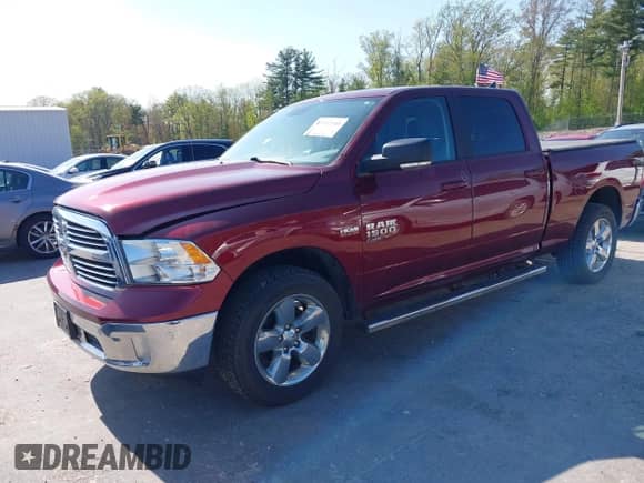 2019 Ram 1500 Big Horn with VIN 1C6RR7TT8KS606267, listed as a IAAI auction lot 42242140 with 81,185 mi miles and . Bid and sale history available at DreamBid. Image 2.
