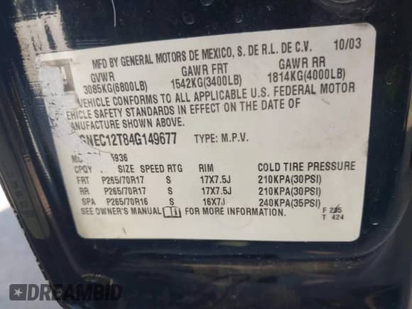 2004 Chevrolet Avalanche Z66 с VIN 3GNEC12T84G149677, выставлен на аукционе IAAI как лот 43443498 с пробегом 290 086 миль миль и . История ставок и продаж доступна на DreamBid. Изображение 9.