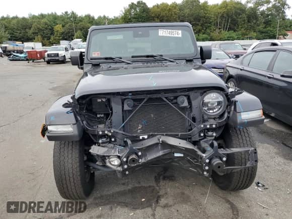 2021 Jeep Wrangler Unlimited Sahara High Altitude with VIN 1C4HJXEM9MW585183, listed as a Copart auction lot 71749574 with 21,526 mi miles and Salvage title. Bid and sale history available at DreamBid. Image 5.