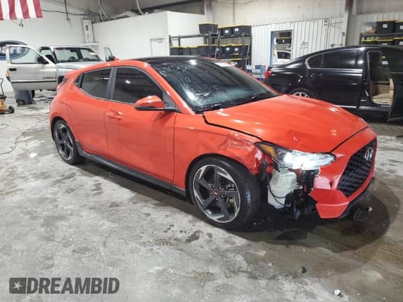 2019 Hyundai Veloster Turbo R-Spec z VIN KMHTH6AB9KU011952, wystawiony jako Copart lot #55130955 z przebiegiem 98 028 mil mil oraz Szkoda całkowita • Salvage title. Historia ofert i sprzedaży dostępna na DreamBid. Obrazek 4.