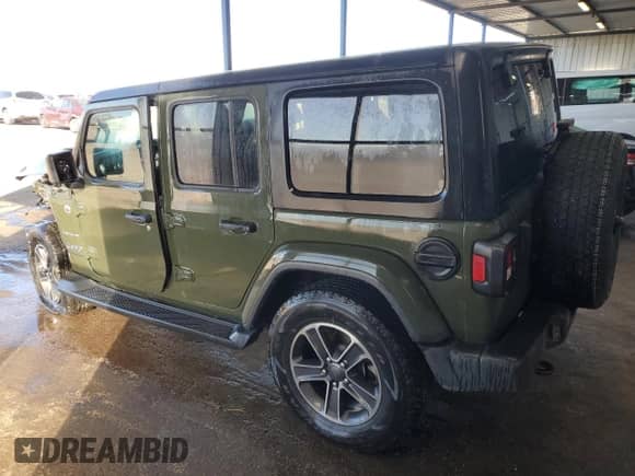 2023 Jeep Wrangler Sahara Altitude with VIN 1C4HJXEG7PW673485, listed as a Copart auction lot 41651795 with Not provided miles and Clean title. Bid and sale history available at DreamBid. Image 2.