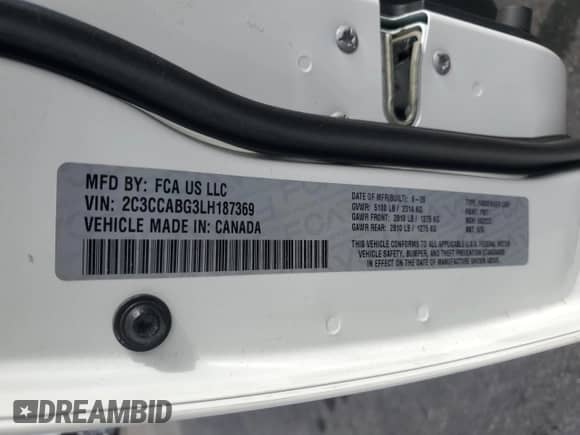 2020 Chrysler 300 S with VIN 2C3CCABG3LH187369, listed as a Copart auction lot 82668515 with 29,851 mi miles and Clean title. Bid and sale history available at DreamBid. Image 13.