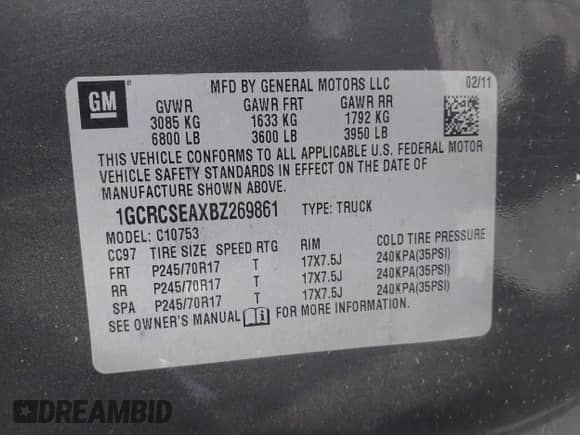 2011 Chevrolet Silverado 1500 LT z VIN 1GCRCSEAXBZ269861, wystawiony jako IAAI lot #41469839 z przebiegiem 199 929 mil mil oraz . Historia ofert i sprzedaży dostępna na DreamBid. Obrazek 9.