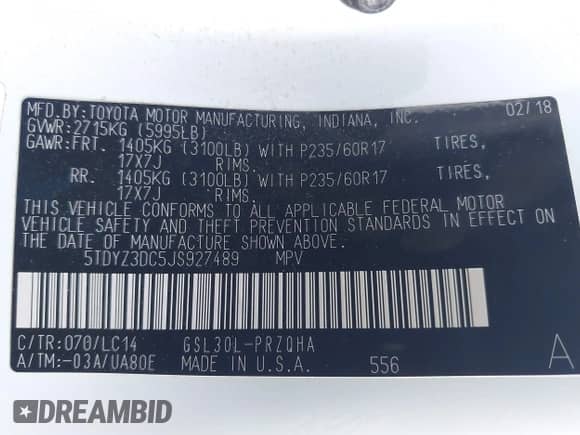 2018 Toyota Sienna XLE Auto Access Seat with VIN 5TDYZ3DC5JS927489, listed as a IAAI auction lot 42443746 with 120,919 mi miles and . Bid and sale history available at DreamBid. Image 9.