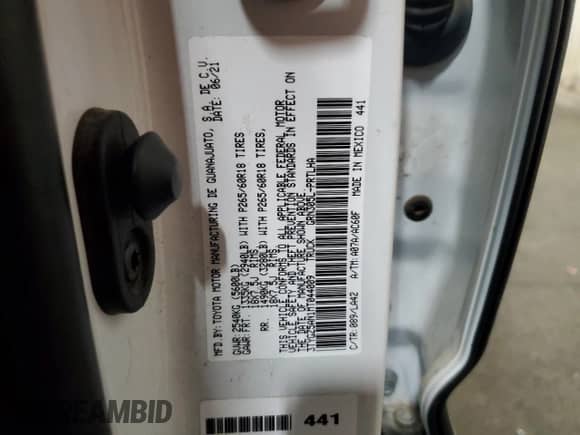 2021 Toyota Tacoma Limited with VIN 3TYGZ5AN1MT044009, listed as a Copart auction lot 58274395 with 44,545 mi miles and Salvage title. Bid and sale history available at DreamBid. Image 13.