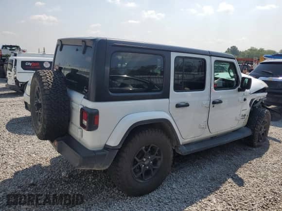 2021 Jeep Wrangler Unlimited Sahara with VIN 1C4HJXEG2MW862783, listed as a Copart auction lot 65708314 with 34,302 mi miles and Non repairable. Bid and sale history available at DreamBid. Image 3.
