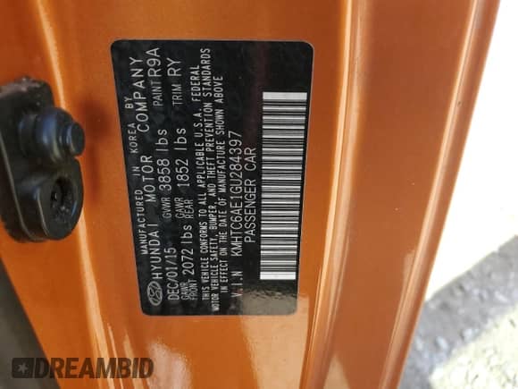 2016 Hyundai Veloster Turbo Rally Edition с VIN KMHTC6AE1GU284397, выставлен на аукционе Copart как лот 69612885 с пробегом 97 955 миль миль и Списание • Salvage title. История ставок и продаж доступна на DreamBid. Изображение 12.