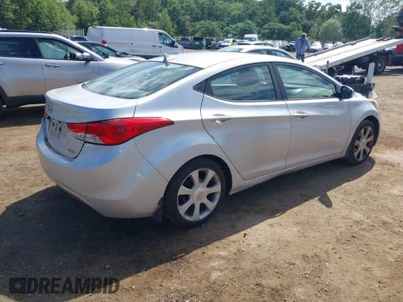 2013 Hyundai Elantra GLS with VIN KMHDH4AE7DU970868, listed as a IAAI auction lot 42987914 with 114,448 mi miles and . Bid and sale history available at DreamBid. Image 4.