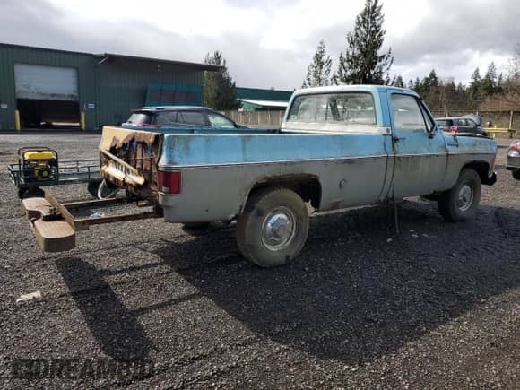 1973 Chevrolet Silverado 2500 with VIN CCY243Z101829, listed as a Copart auction lot 48826105 with 1,843 mi miles and Clean title. Bid and sale history available at DreamBid. Image 3.