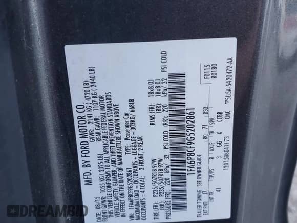2016 Ford Mustang GT Premium с VIN 1FA6P8CF9G5202861, выставлен на аукционе Copart как лот 71279225 с пробегом 87 412 миль миль и Списание • Salvage title. История ставок и продаж доступна на DreamBid. Изображение 12.