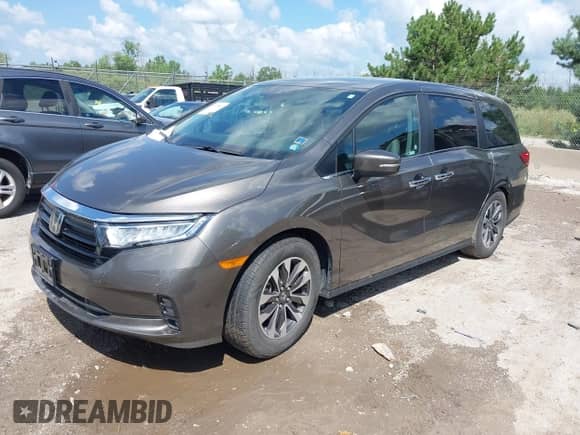 2021 Honda Odyssey EX-L with VIN 5FNRL6H75MB021064, listed as a IAAI auction lot 42975825 with 83,968 mi miles and . Bid and sale history available at DreamBid. Image 2.