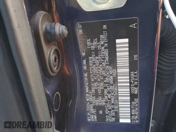 2007 Toyota Tundra SR5 z VIN 5TBET54117S455677, wystawiony jako Copart lot #74101544 z przebiegiem Nie podano mil oraz Szkoda całkowita • Salvage title. Historia ofert i sprzedaży dostępna na DreamBid. Obrazek 13.