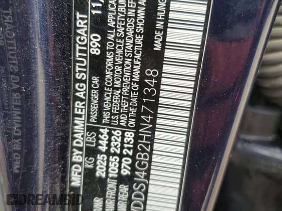 2017 Mercedes-Benz CLA 250 with VIN WDDSJ4GB2HN471348, listed as a Copart auction lot 69302645 with 107,875 mi miles and Salvage title. Bid and sale history available at DreamBid. Image 12.