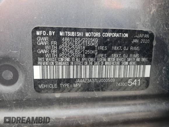 2020 Mitsubishi Outlander ES с VIN JA4AZ3A37LJ000509, выставлен на аукционе Copart как лот 80024875 с пробегом 90 984 миль миль и Списание • Salvage title. История ставок и продаж доступна на DreamBid. Изображение 13.