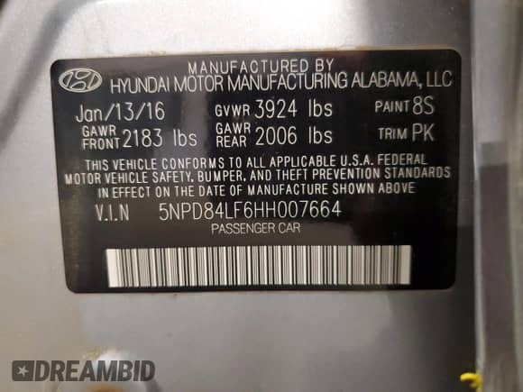 2017 Hyundai Elantra SE with VIN 5NPD84LF6HH007664, listed as a Copart auction lot 81215725 with 116,442 mi miles and Salvage title. Bid and sale history available at DreamBid. Image 12.