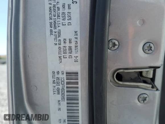 2016 Dodge Dart SXT Sport with VIN 1C3CDFFA9GD820931, listed as a Copart auction lot 66604715 with 143,923 mi miles and Salvage title. Bid and sale history available at DreamBid. Image 12.
